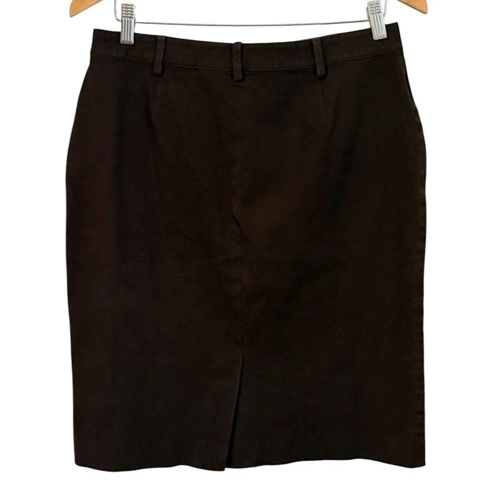 Ralph Lauren Chocolate Brown Pencil Skirt Womens Size 8 Zip Classic Quiet Luxury